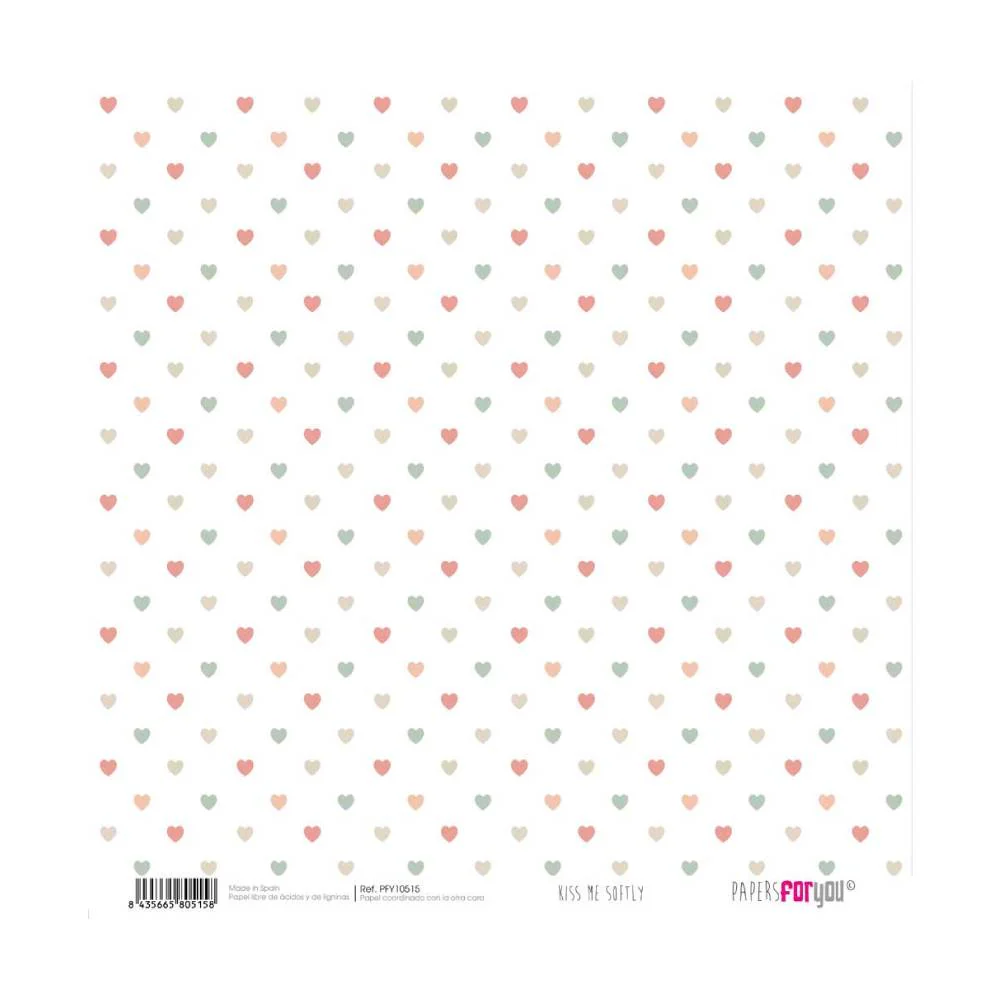 Set 12 Papeles Scrap 20x20cm Kiss Me Softly Papers For You - Image 3