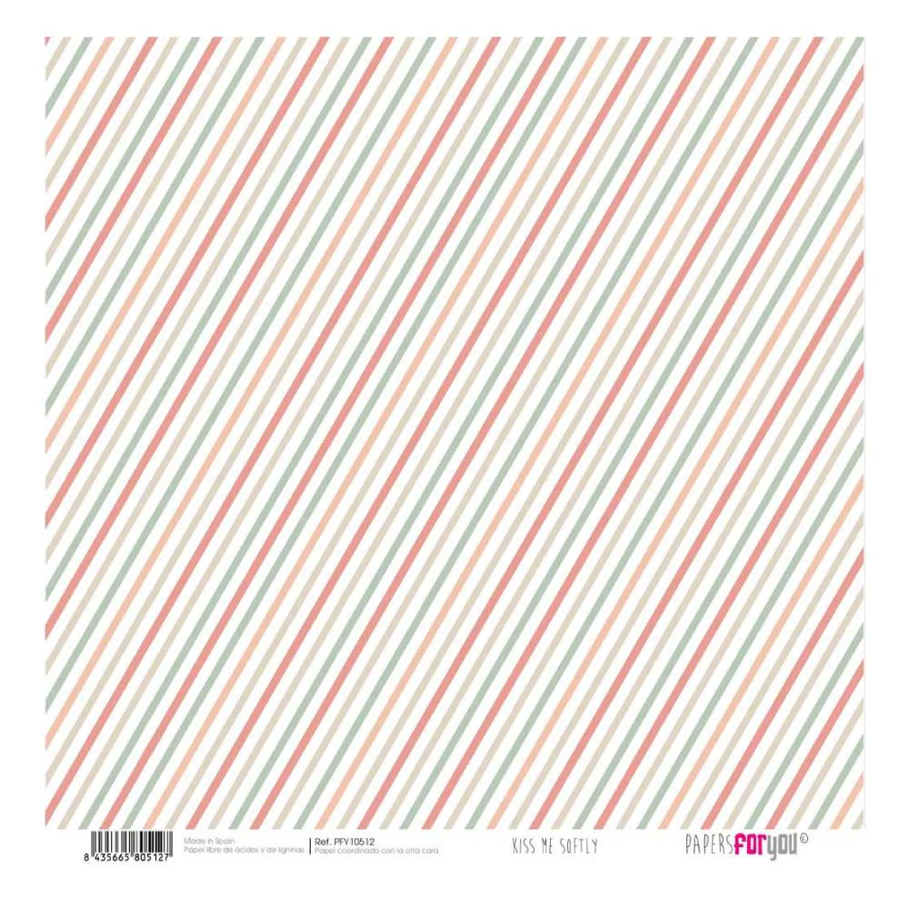 Set 12 Papeles Scrap 30x30cm Kiss Me Softly Papers For You - Image 2