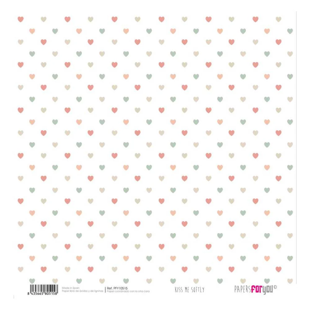 Set 12 Papeles Scrap 30x30cm Kiss Me Softly Papers For You - Image 9