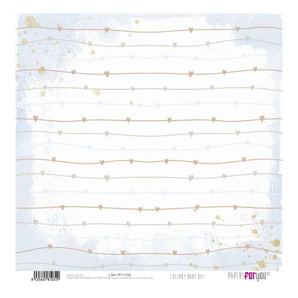 Set 12 Papeles Scrap 30x30cm Lullaby Baby Boy Papers For You - Image 11