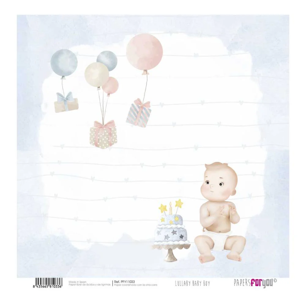 Set 12 Papeles Scrap 30x30cm Lullaby Baby Boy Papers For You - Image 12