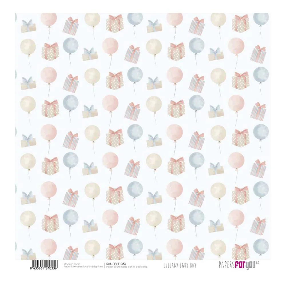 Set 12 Papeles Scrap 30x30cm Lullaby Baby Boy Papers For You - Image 13