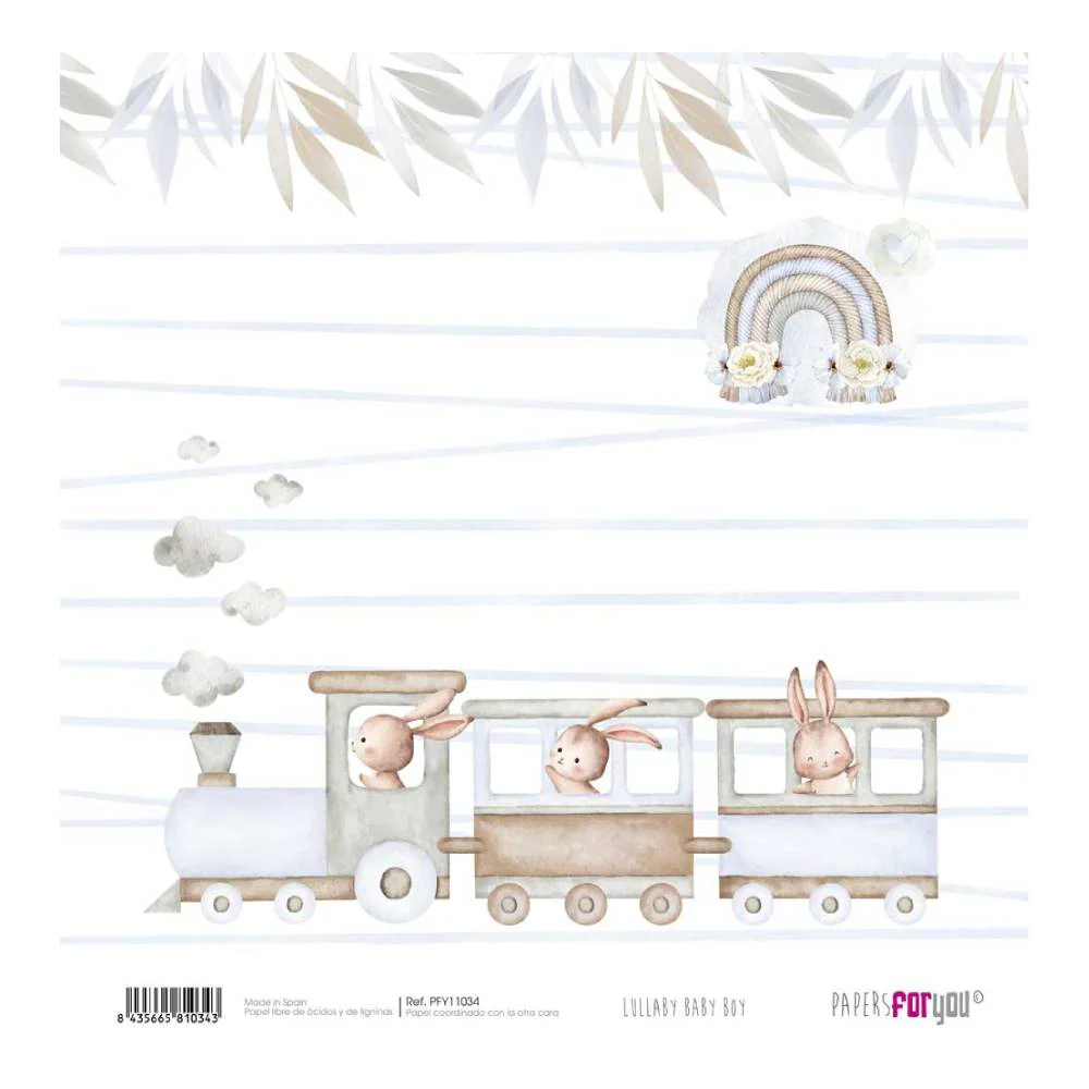 Set 12 Papeles Scrap 30x30cm Lullaby Baby Boy Papers For You - Image 14