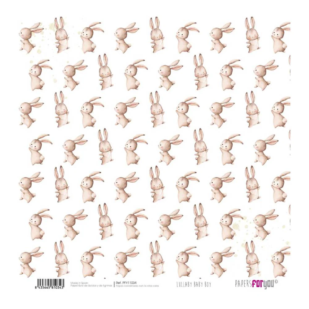 Set 12 Papeles Scrap 30x30cm Lullaby Baby Boy Papers For You - Image 15