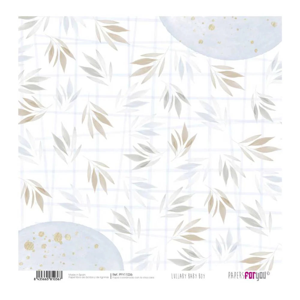 Set 12 Papeles Scrap 30x30cm Lullaby Baby Boy Papers For You - Image 19
