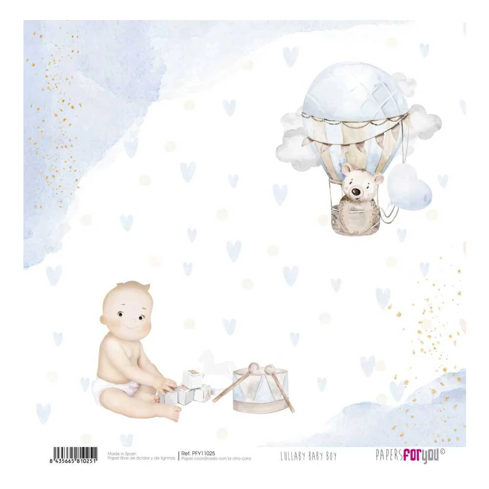 Set 12 Papeles Scrap 30x30cm Lullaby Baby Boy Papers For You - Image 22