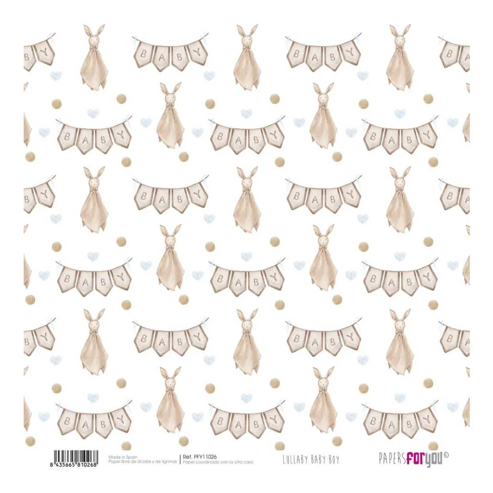 Set 12 Papeles Scrap 30x30cm Lullaby Baby Boy Papers For You - Image 25