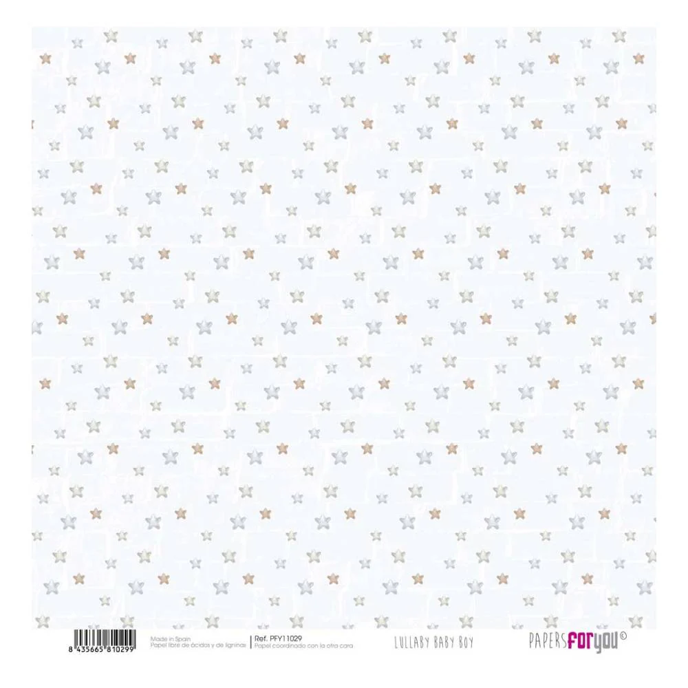 Set 12 Papeles Scrap 30x30cm Lullaby Baby Boy Papers For You - Image 7