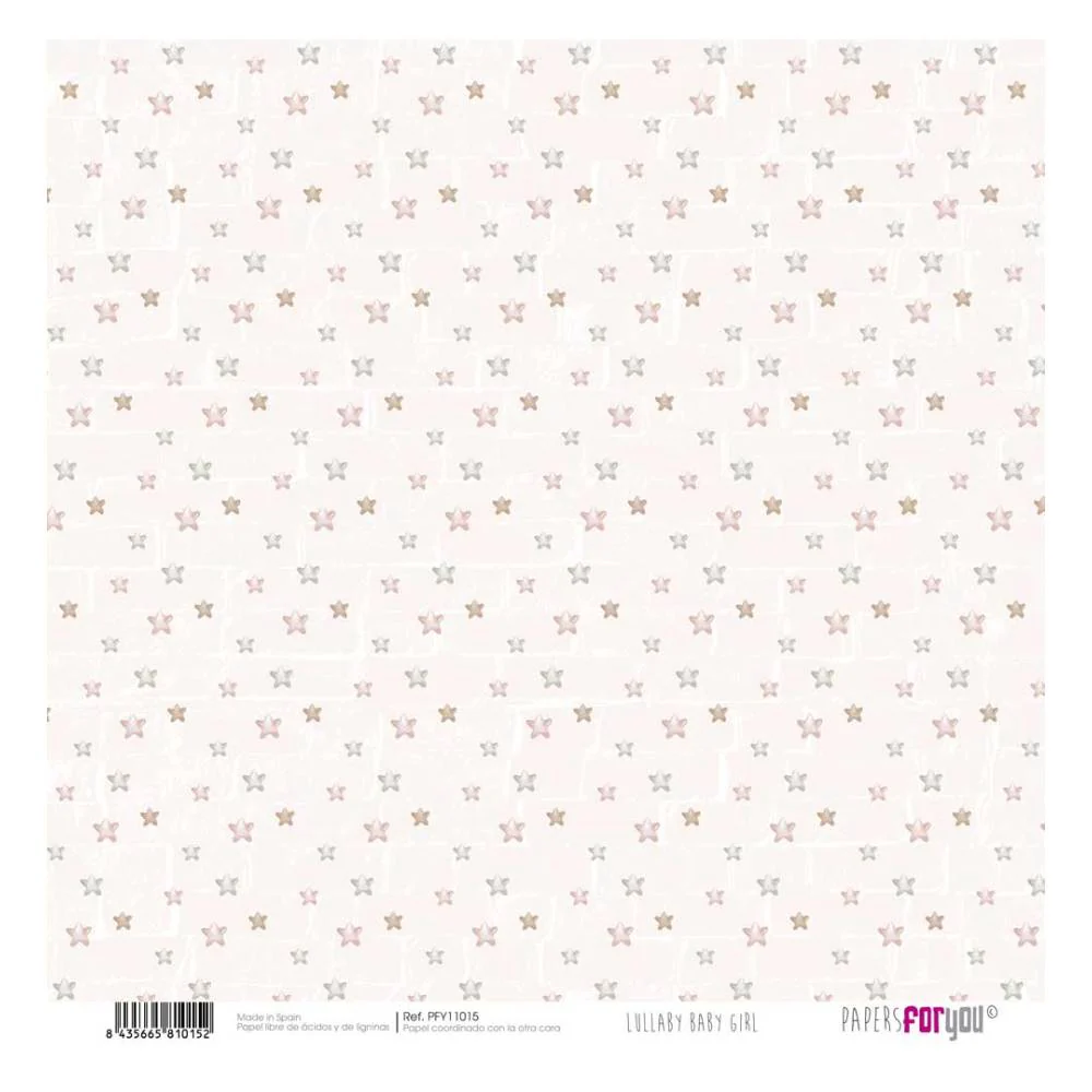 Set 12 Papeles Scrap 30x30cm Lullaby Baby Girl Papers For You - Image 12
