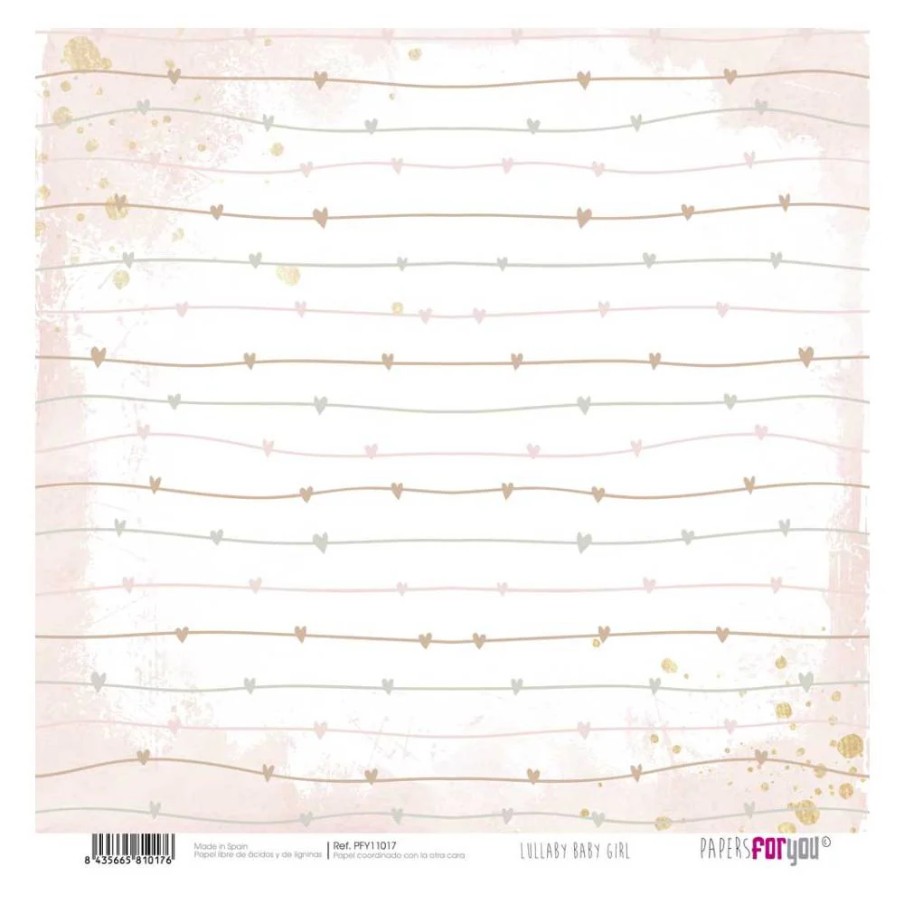 Set 12 Papeles Scrap 30x30cm Lullaby Baby Girl Papers For You - Image 16