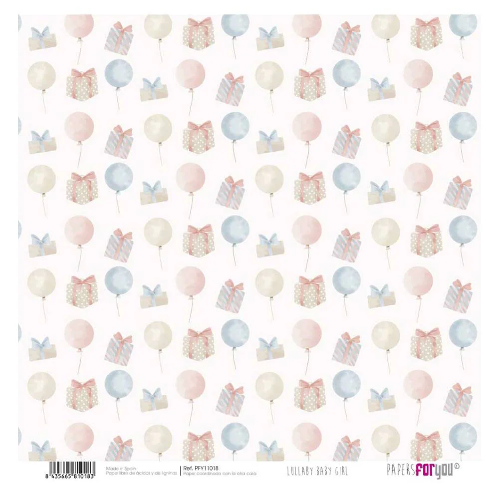 Set 12 Papeles Scrap 30x30cm Lullaby Baby Girl Papers For You - Image 18