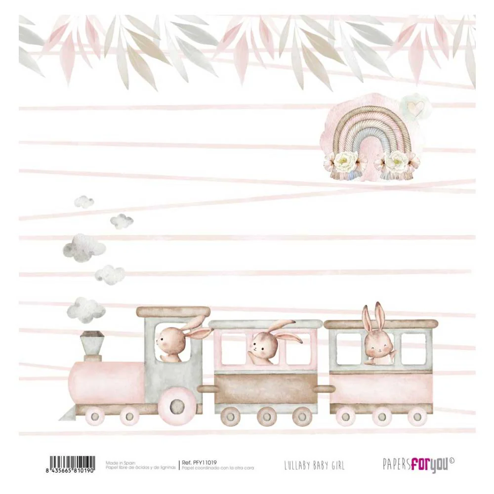 Set 12 Papeles Scrap 30x30cm Lullaby Baby Girl Papers For You - Image 19