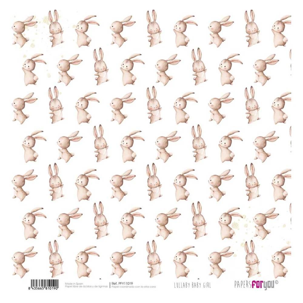 Set 12 Papeles Scrap 30x30cm Lullaby Baby Girl Papers For You - Image 20