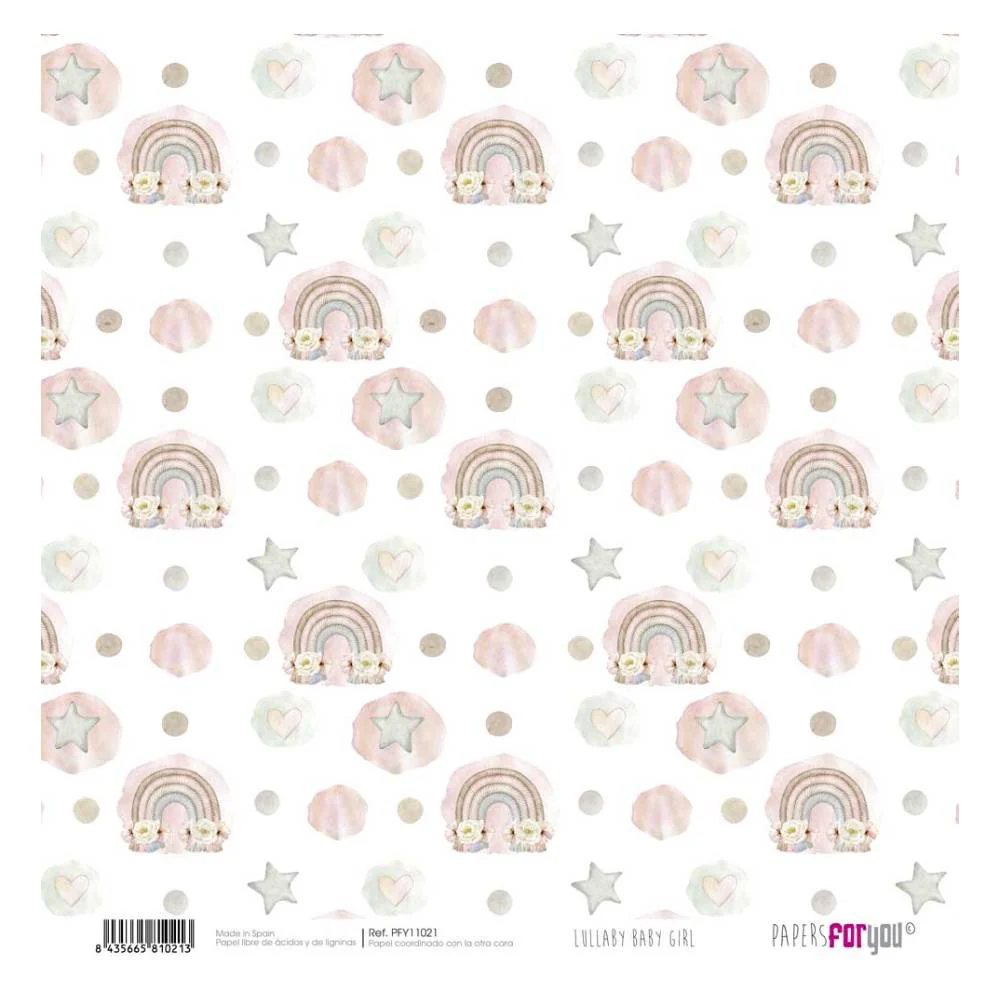 Set 12 Papeles Scrap 30x30cm Lullaby Baby Girl Papers For You - Image 22