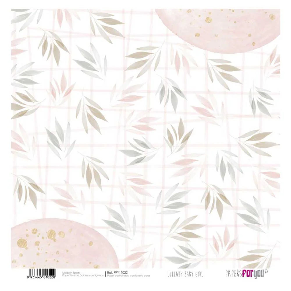 Set 12 Papeles Scrap 30x30cm Lullaby Baby Girl Papers For You - Image 24