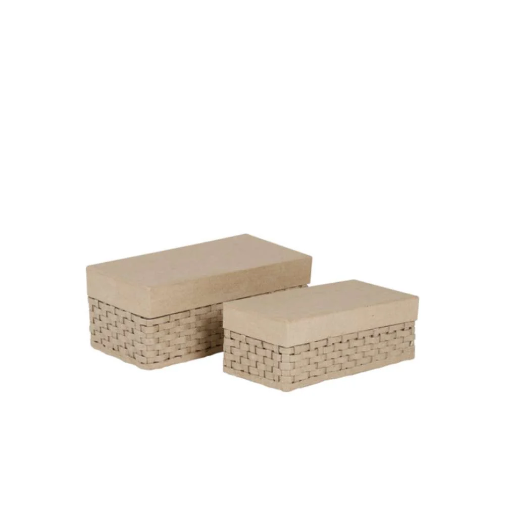 Set 2 Cajas Trenzadas Rectángulo Cartón Decopatch