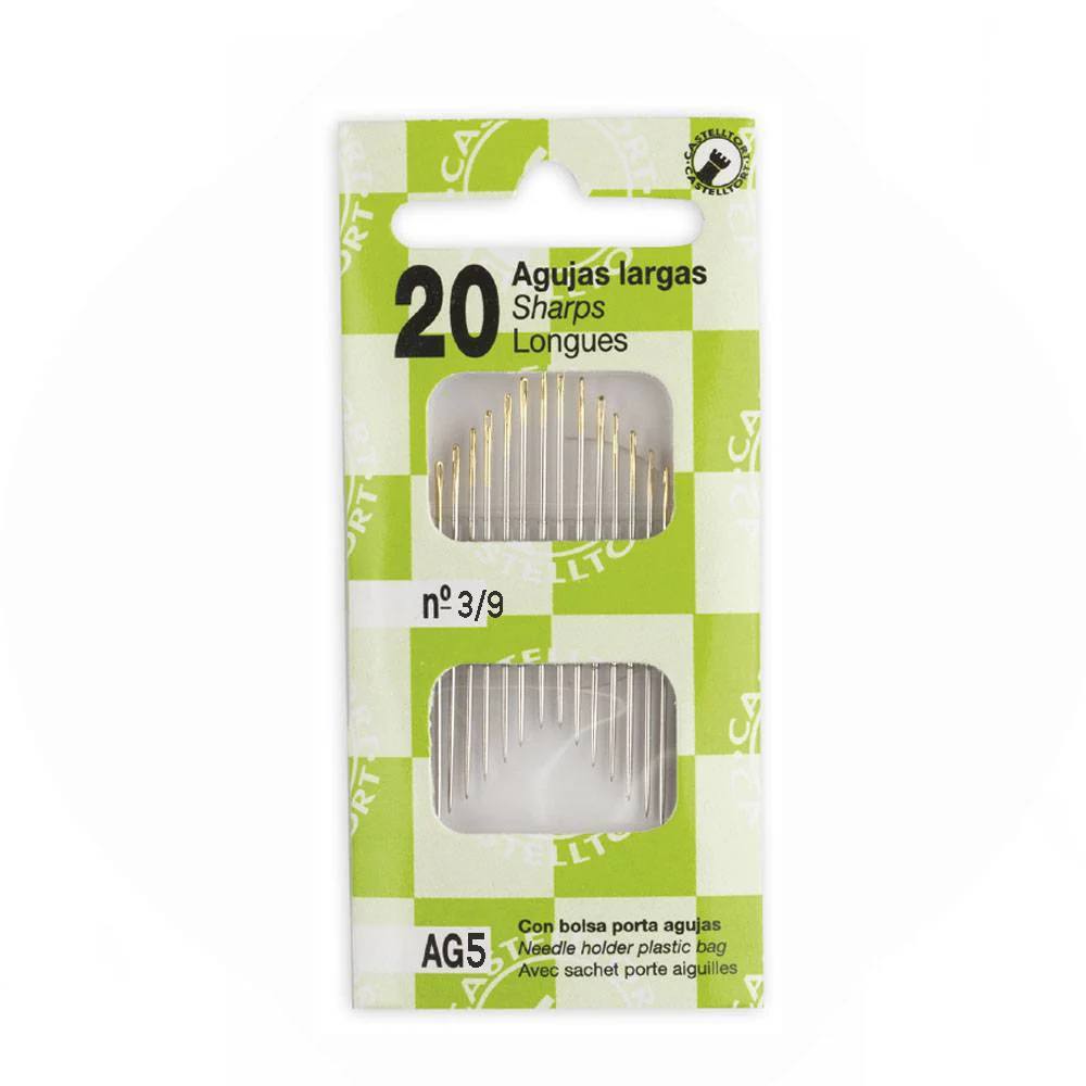 Set 20 Agujas De Coser Largas Nº3-9 Castelltort