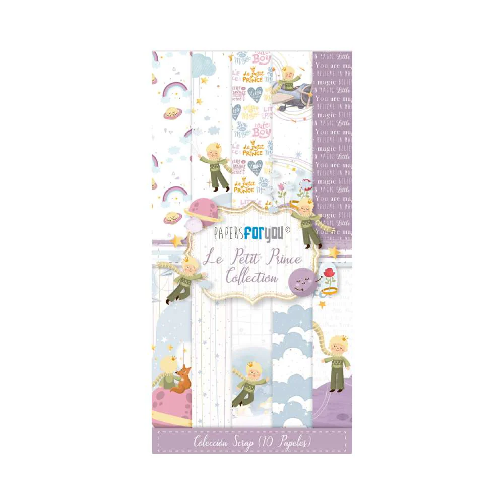 Set 20 Papeles Scrap 15x30 El Principito Papers For You