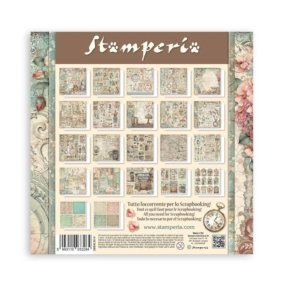 Set 22 Papeles Scrap Brocante Antiques 30x30 Stamperia - Image 2