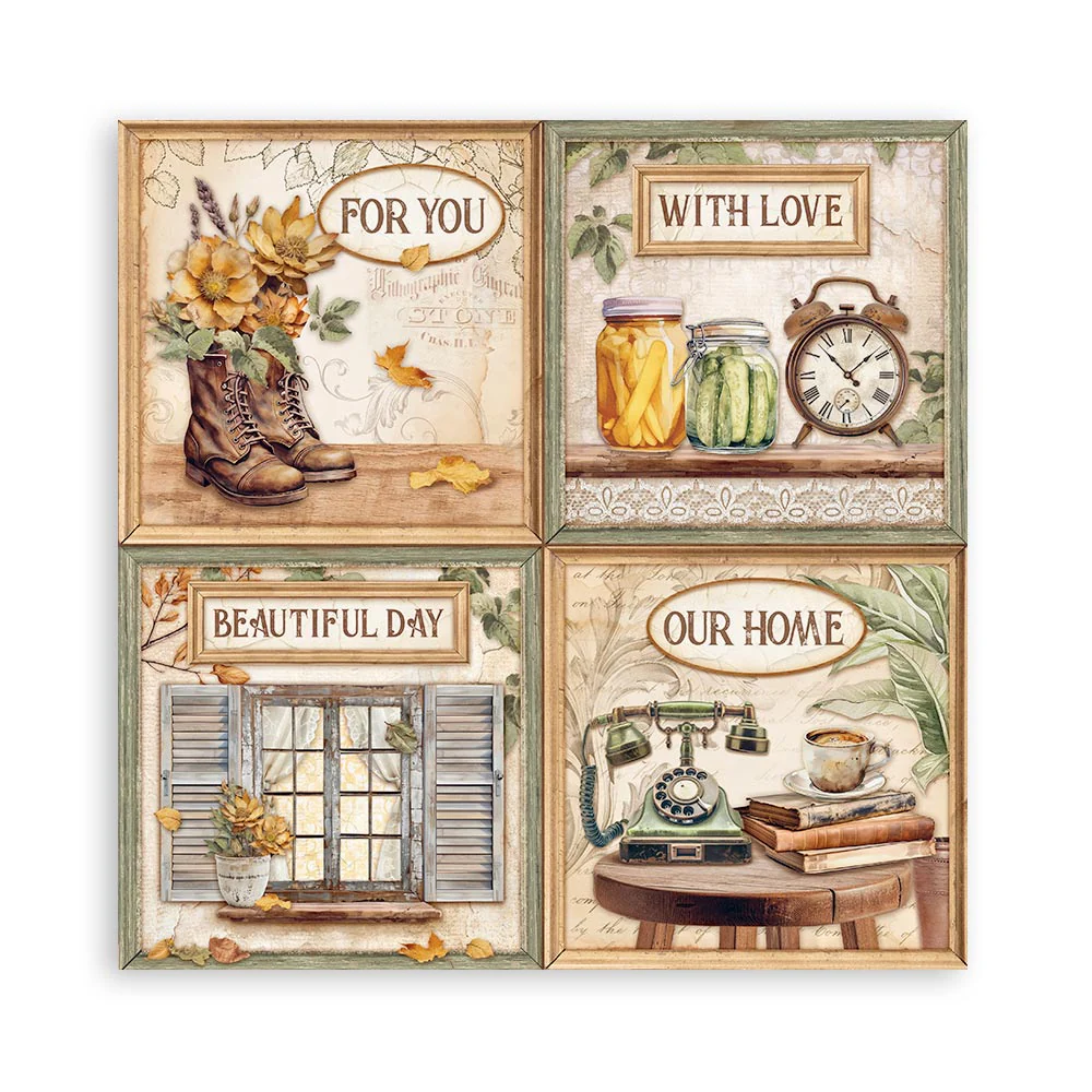 Set 22 Papeles Scrap Golden Harmony 20,3x20,3 Una Cara Stamperia - Image 15