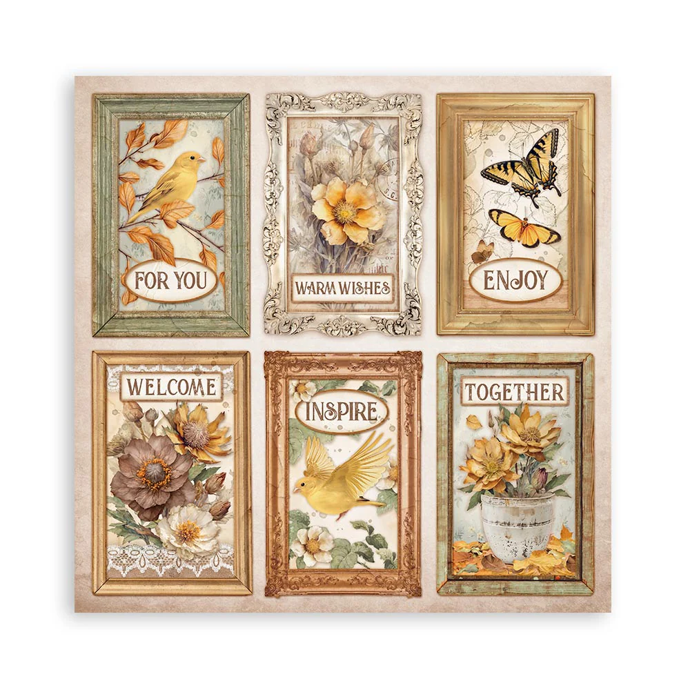 Set 22 Papeles Scrap Golden Harmony 20,3x20,3 Una Cara Stamperia - Image 17
