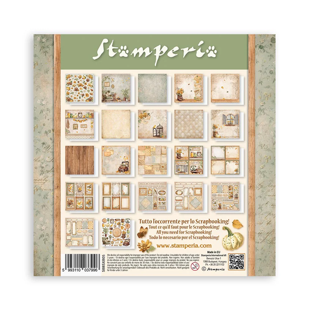 Set 22 Papeles Scrap Golden Harmony 20,3x20,3 Una Cara Stamperia - Image 23