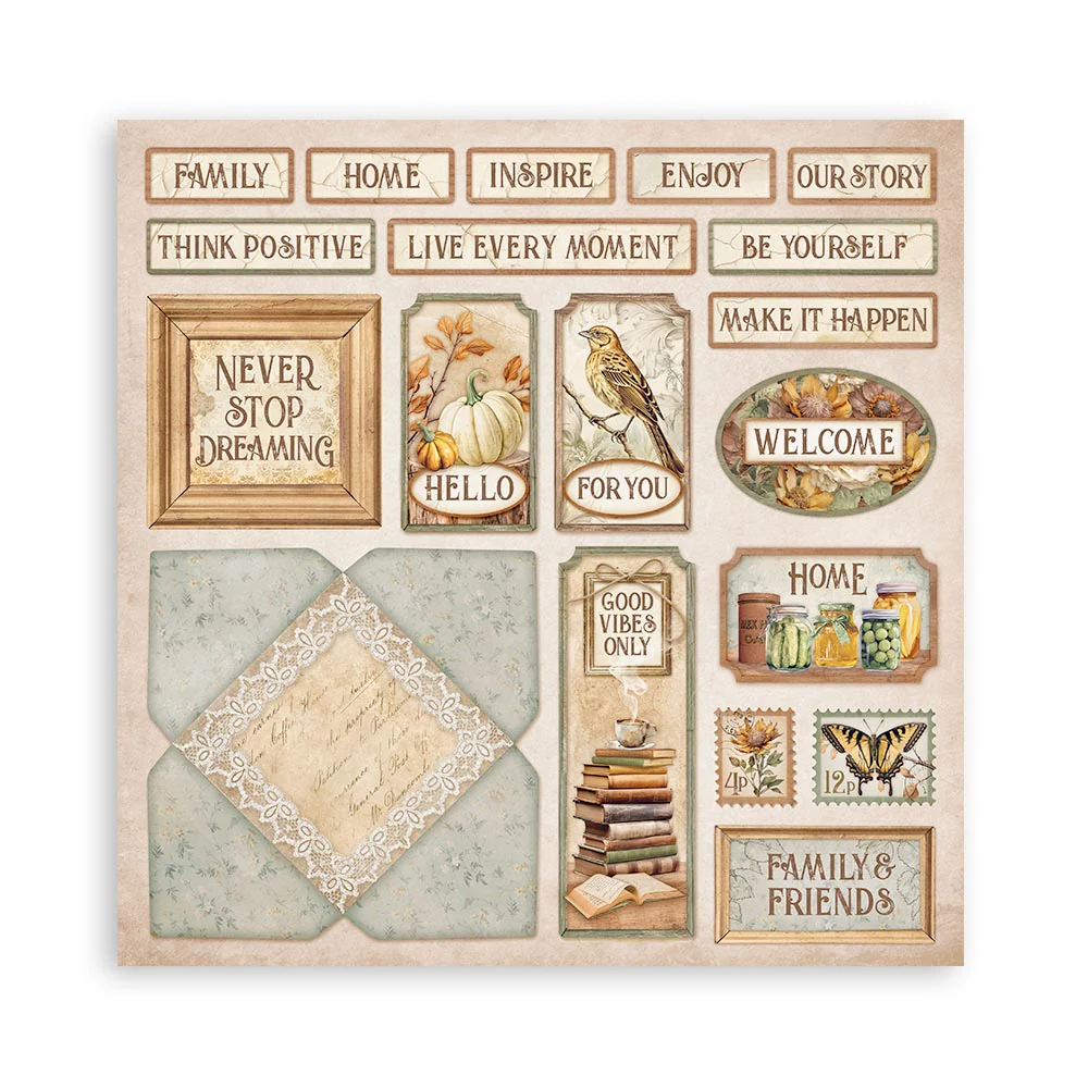 Set 22 Papeles Scrap Golden Harmony 30,5x30,5 Una Cara Stamperia - Image 19