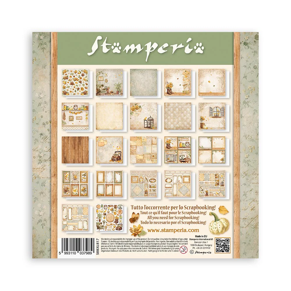 Set 22 Papeles Scrap Golden Harmony 30,5x30,5 Una Cara Stamperia - Image 24