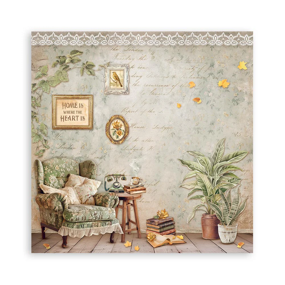 Set 22 Papeles Scrap Golden Harmony 30,5x30,5 Una Cara Stamperia - Image 3