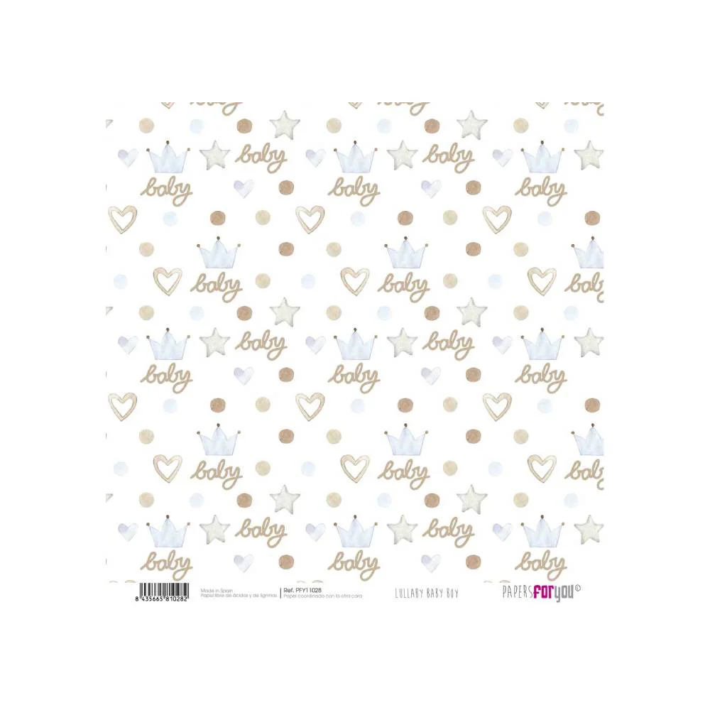 Set 24 Papeles Scrap 15x15cm Lullaby Baby Boy Papers For You - Image 13