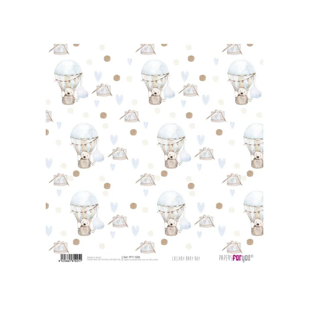 Set 24 Papeles Scrap 15x15cm Lullaby Baby Boy Papers For You - Image 19