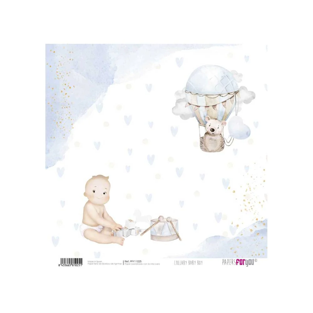 Set 24 Papeles Scrap 15x15cm Lullaby Baby Boy Papers For You - Image 20