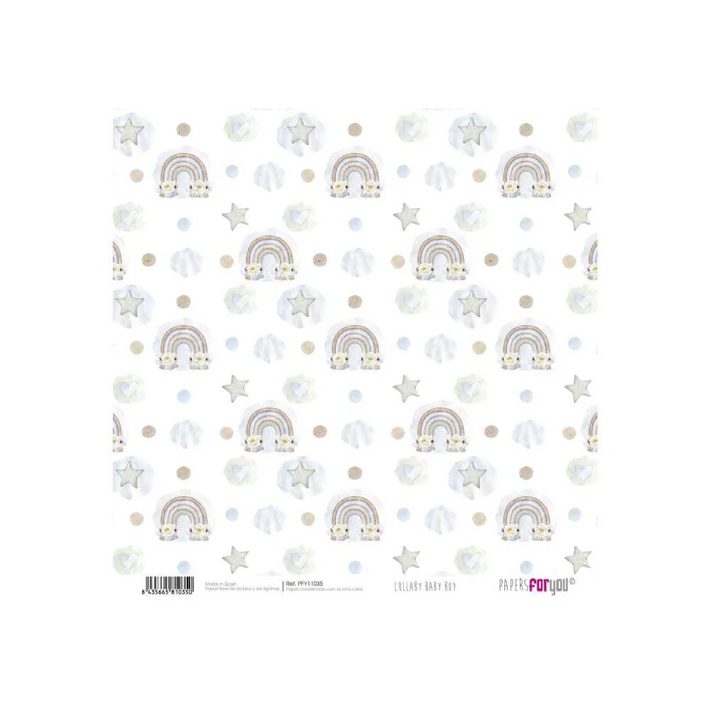 Set 24 Papeles Scrap 15x15cm Lullaby Baby Boy Papers For You - Image 25