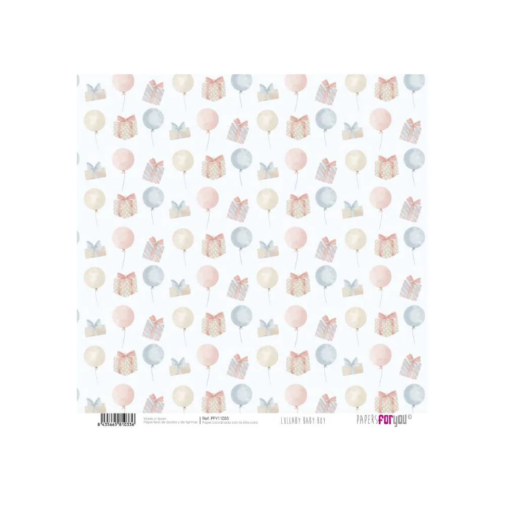 Set 24 Papeles Scrap 15x15cm Lullaby Baby Boy Papers For You - Image 5