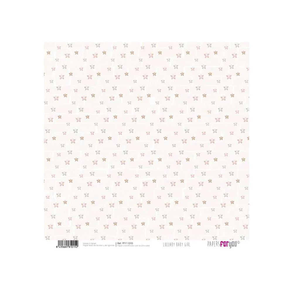 Set 24 Papeles Scrap 15x15cm Lullaby Baby Girl Papers For You - Image 11