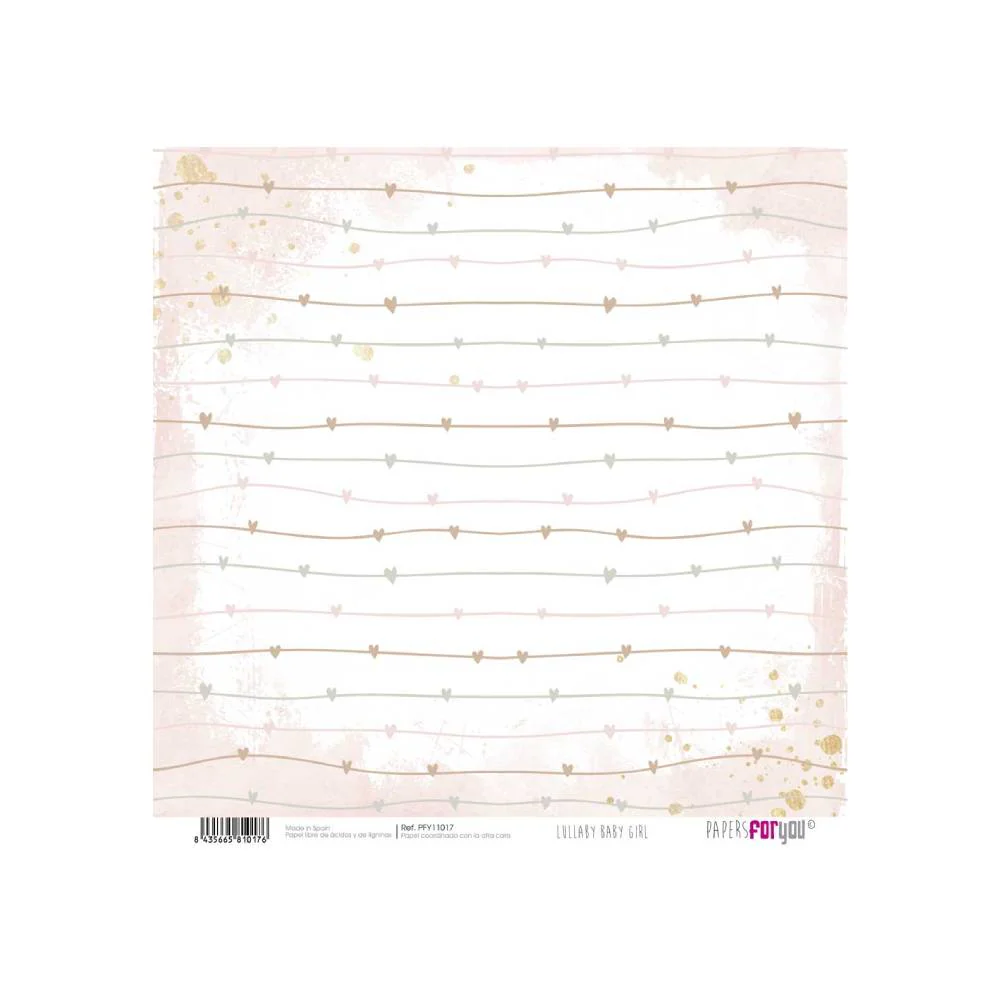 Set 24 Papeles Scrap 15x15cm Lullaby Baby Girl Papers For You - Image 15
