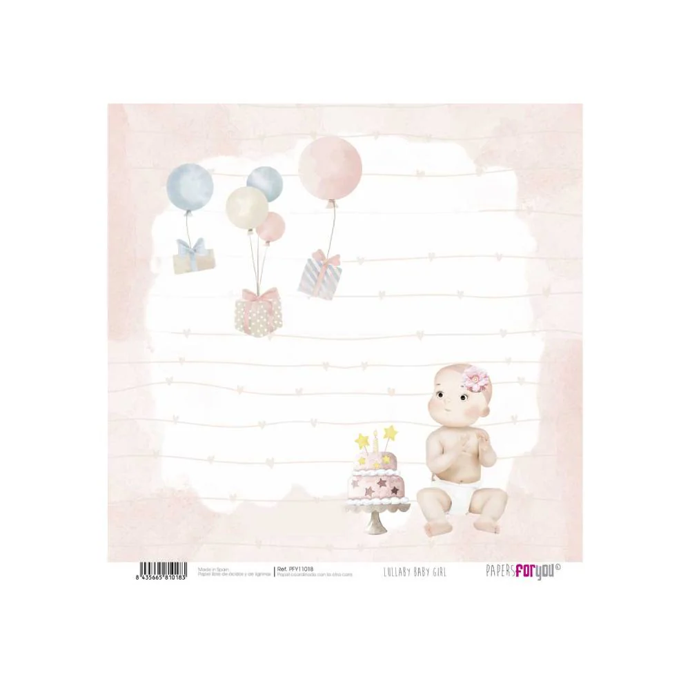 Set 24 Papeles Scrap 15x15cm Lullaby Baby Girl Papers For You - Image 16