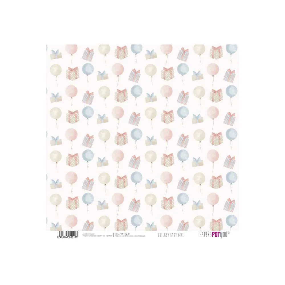 Set 24 Papeles Scrap 15x15cm Lullaby Baby Girl Papers For You - Image 17