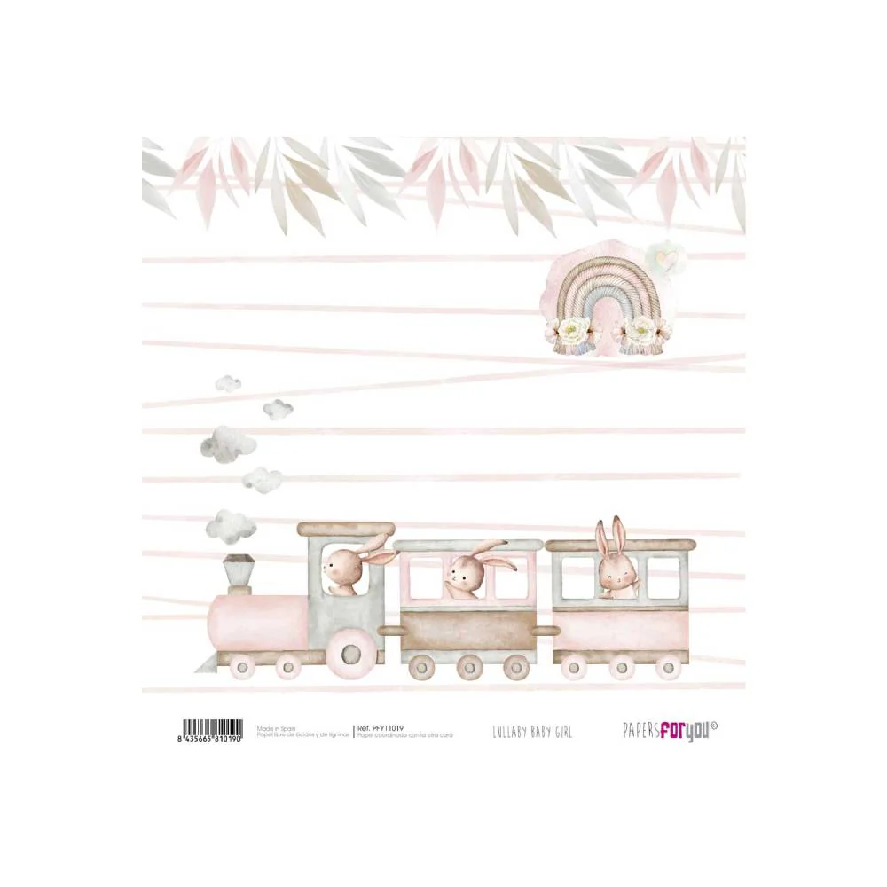 Set 24 Papeles Scrap 15x15cm Lullaby Baby Girl Papers For You - Image 18