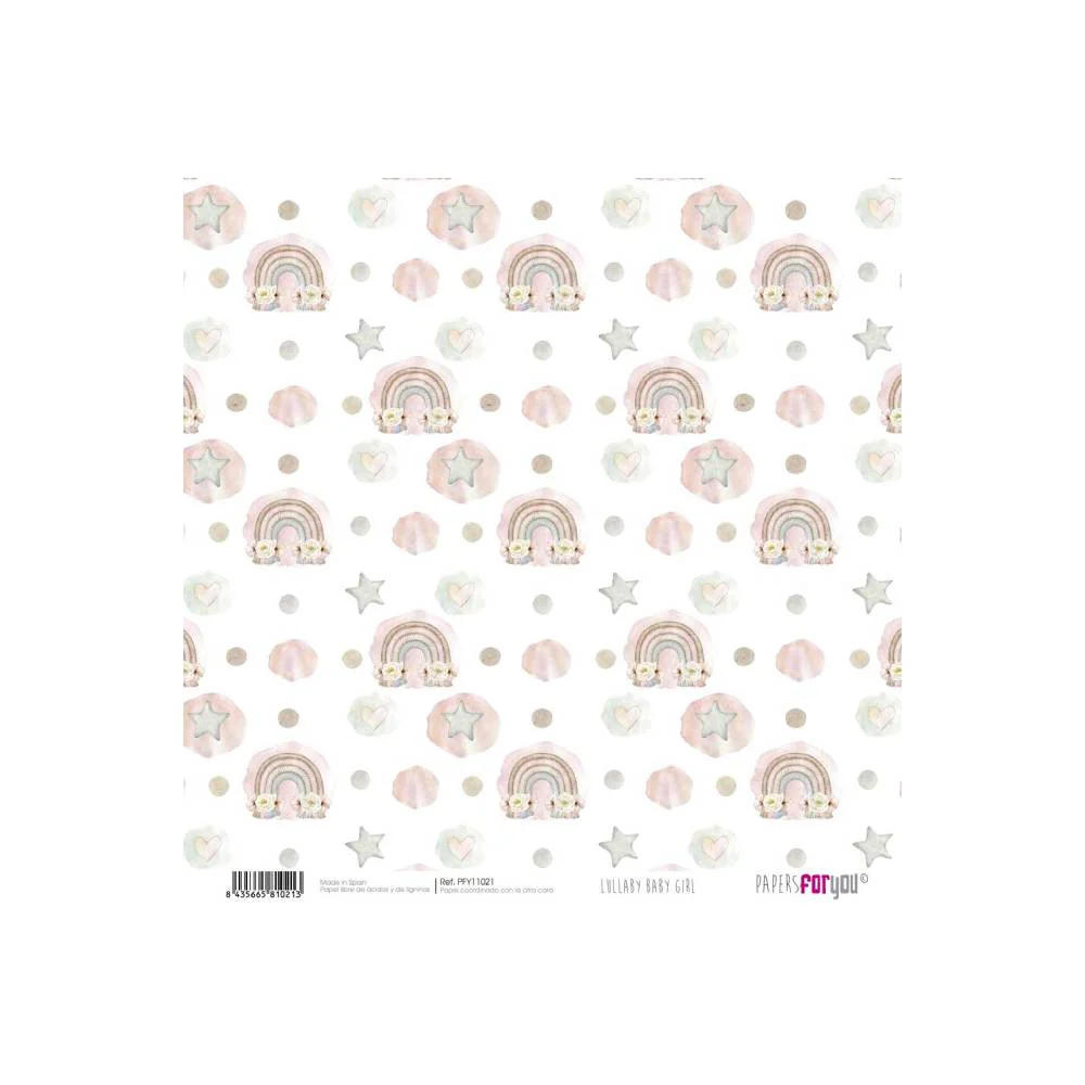 Set 24 Papeles Scrap 15x15cm Lullaby Baby Girl Papers For You - Image 21