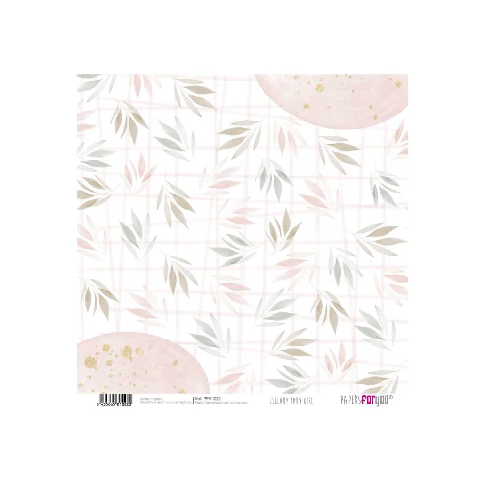 Set 24 Papeles Scrap 15x15cm Lullaby Baby Girl Papers For You - Image 23