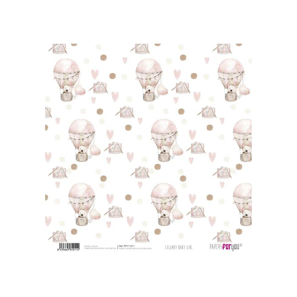 Set 24 Papeles Scrap 15x15cm Lullaby Baby Girl Papers For You - Image 3