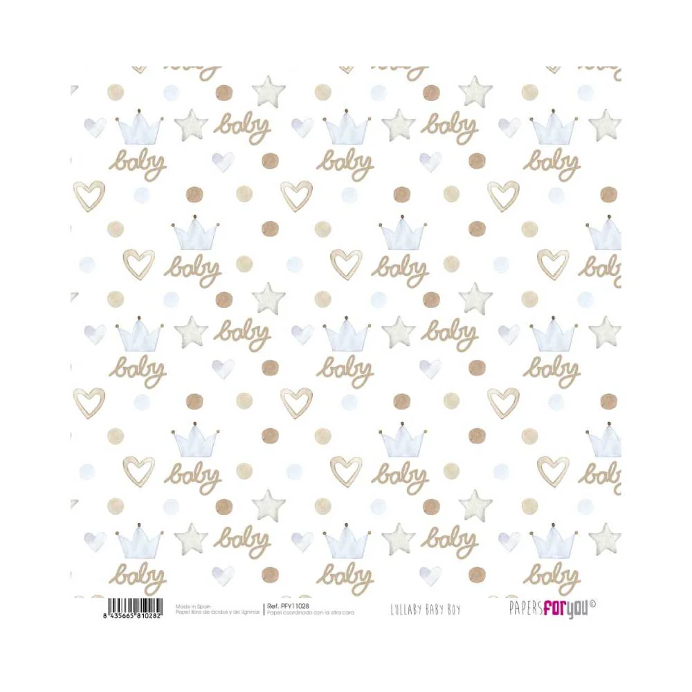 Set 24 Papeles Scrap 20x20cm Lullaby Baby Boy Papers For You - Image 14