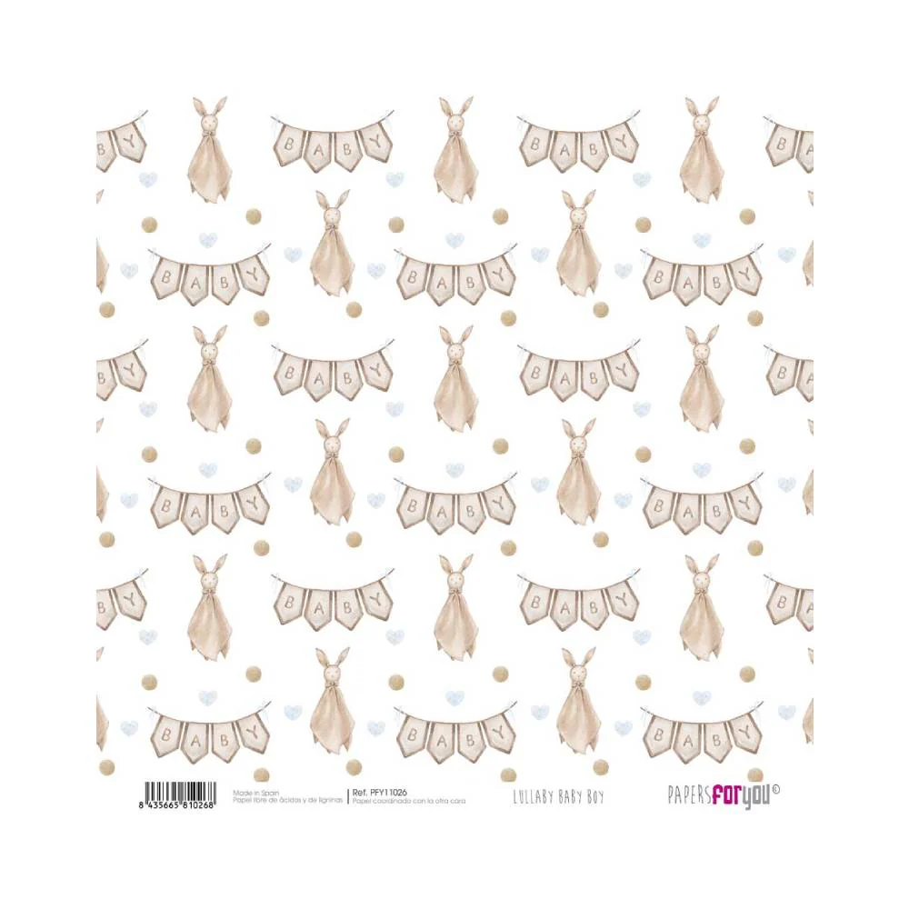 Set 24 Papeles Scrap 20x20cm Lullaby Baby Boy Papers For You - Image 18