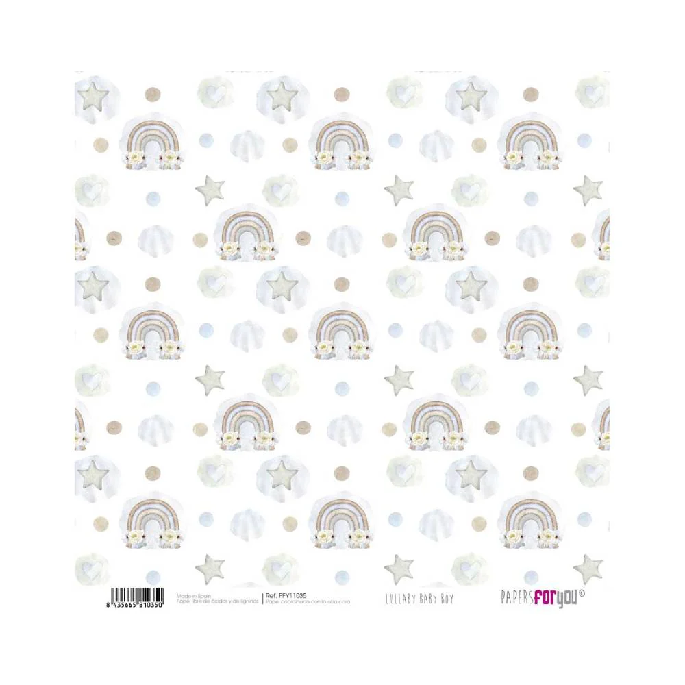 Set 24 Papeles Scrap 20x20cm Lullaby Baby Boy Papers For You - Image 2