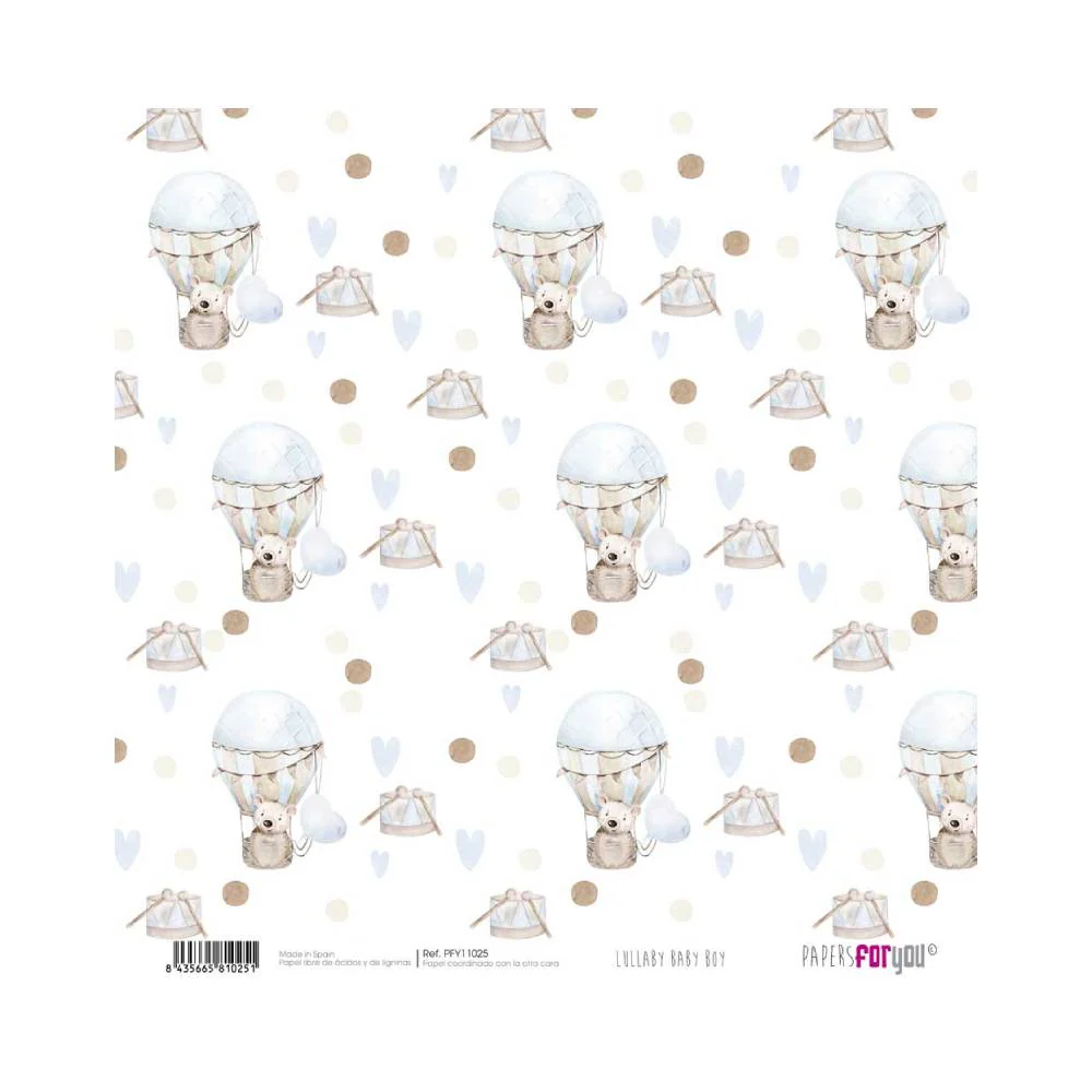 Set 24 Papeles Scrap 20x20cm Lullaby Baby Boy Papers For You - Image 20