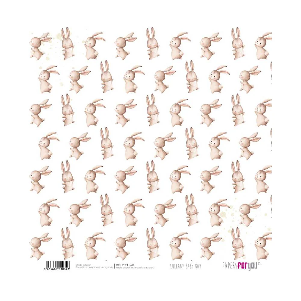 Set 24 Papeles Scrap 20x20cm Lullaby Baby Boy Papers For You - Image 4