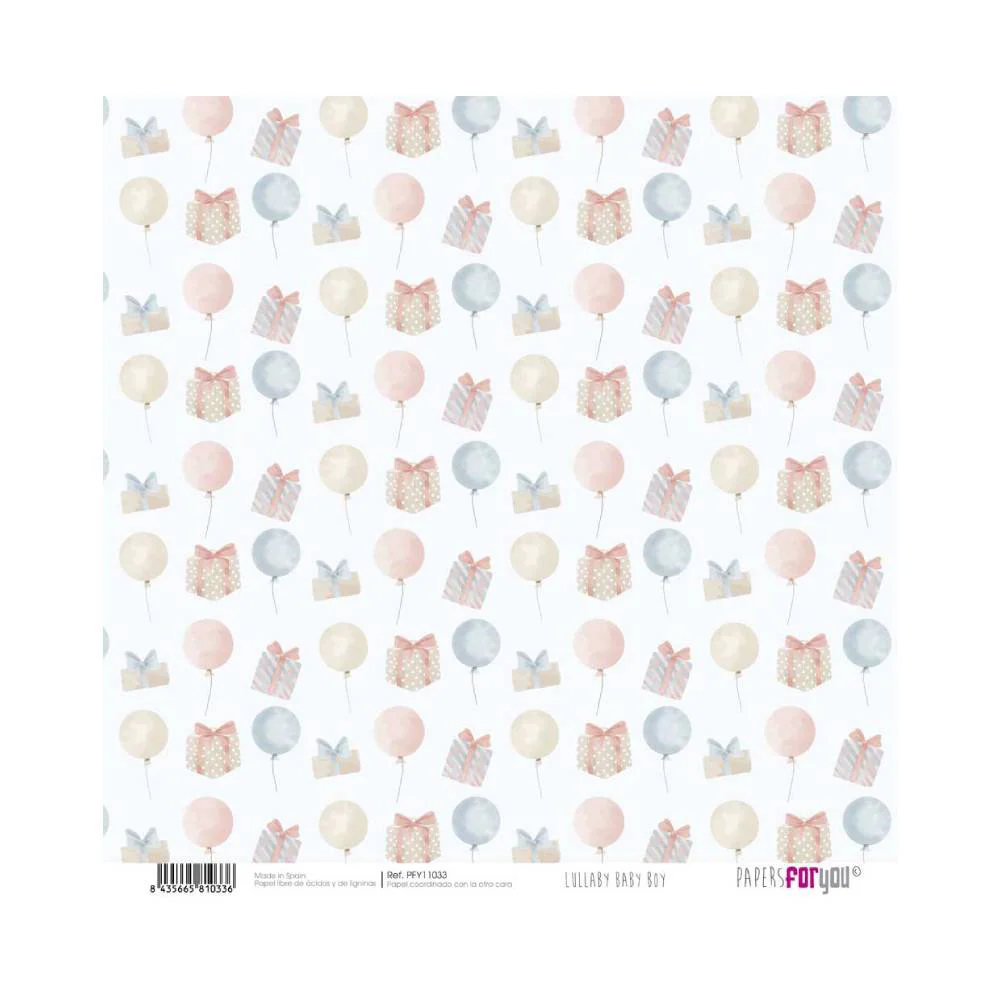 Set 24 Papeles Scrap 20x20cm Lullaby Baby Boy Papers For You - Image 6