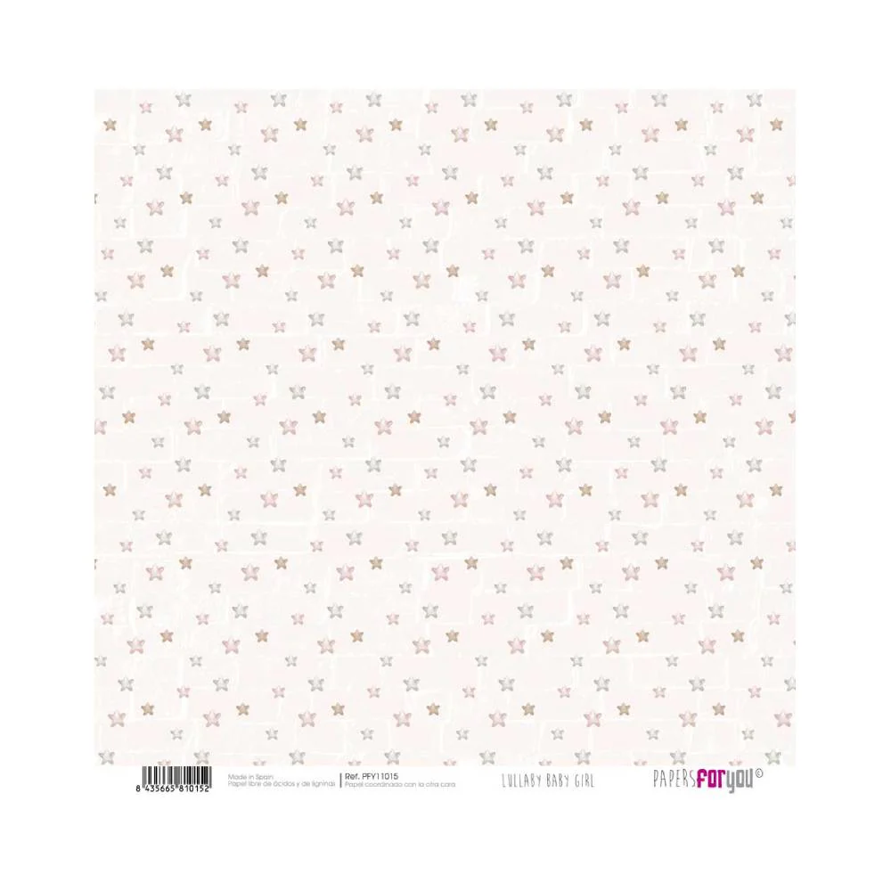 Set 24 Papeles Scrap 20x20cm Lullaby Baby Girl Papers For You - Image 11