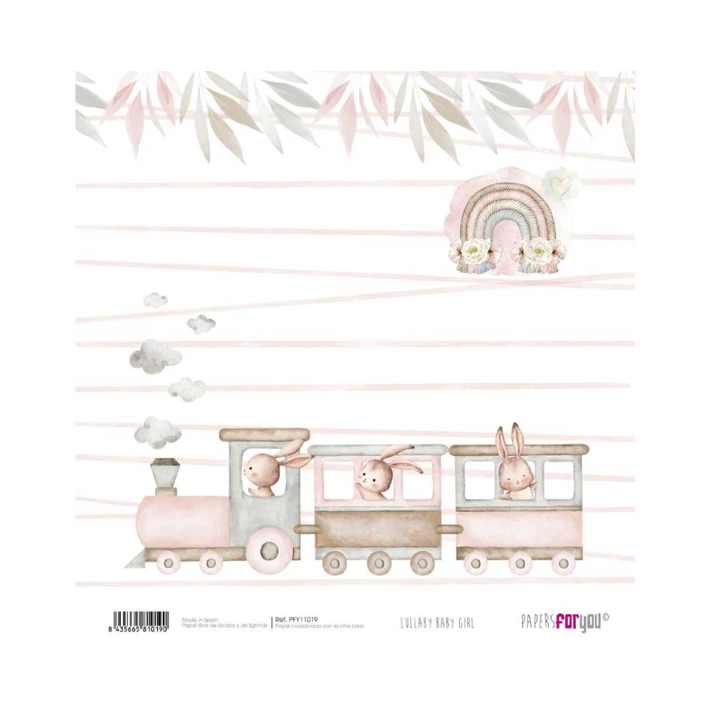 Set 24 Papeles Scrap 20x20cm Lullaby Baby Girl Papers For You - Image 18